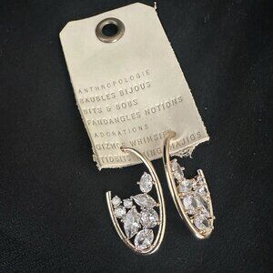 Anthropologie Inner Crystal Hoop Earrings NWT